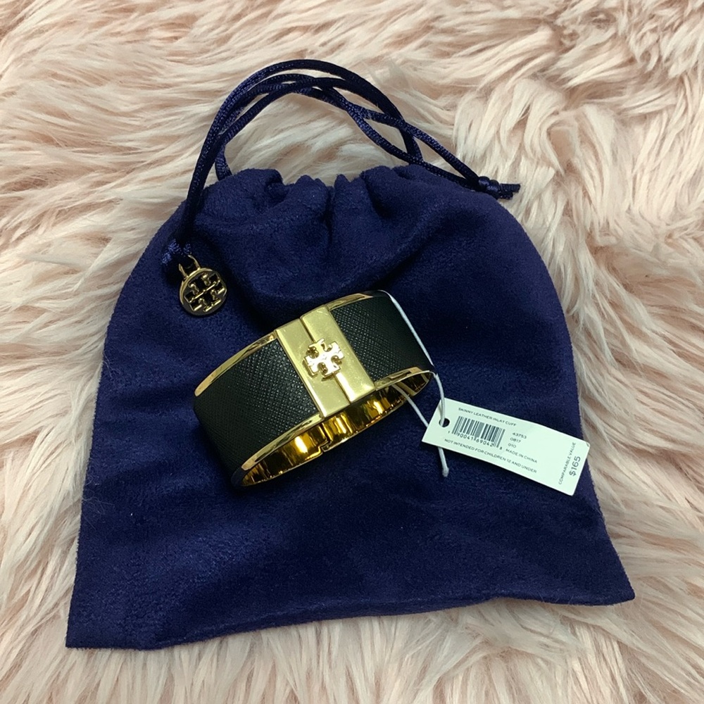 Tory Burch Skinny Leather Inlay Cuff